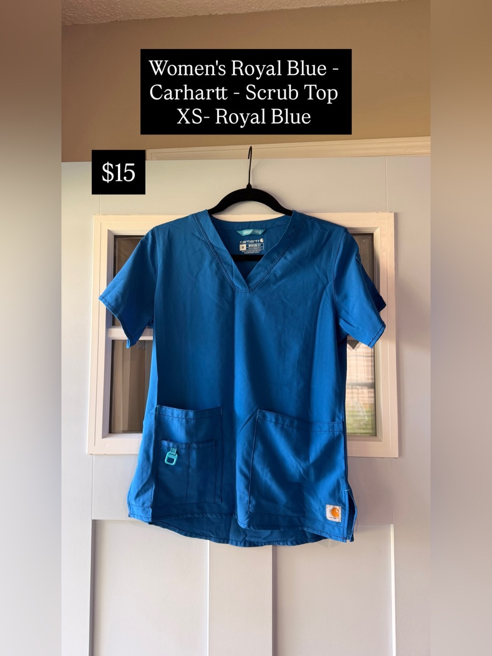 Carhartt Women's Royal Blue V-Neck Utility Scrub Top